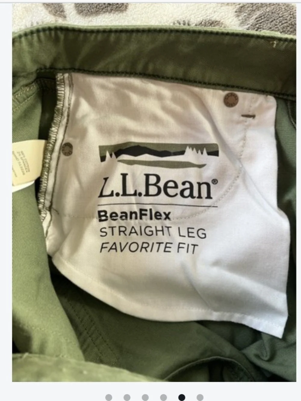 L.L Bean Beanflex straight leg favorite fit olive green jeans size 8 - Picture 5 of 6